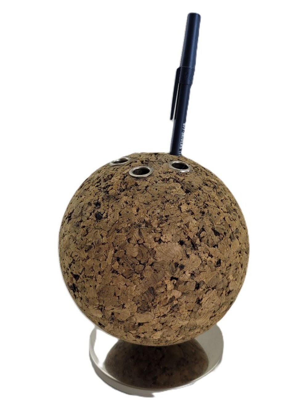 Mid Century Cork Desk Pen Pencil Holder Bulletin Ball Globe Vintage MCM Retro